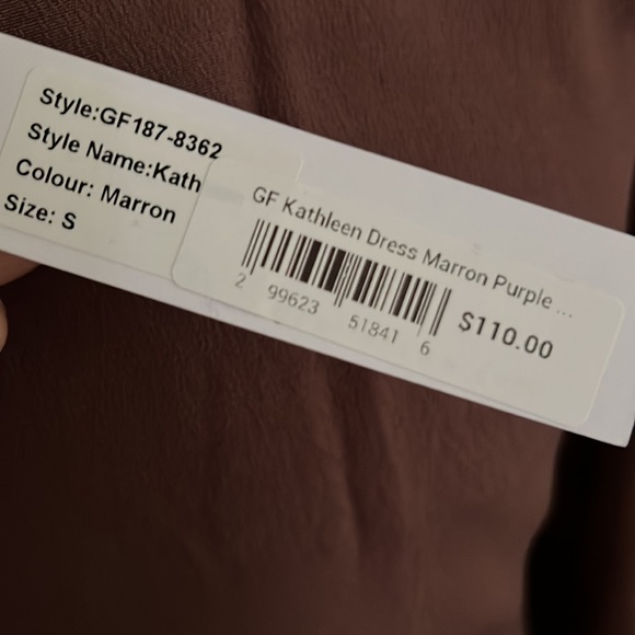 *NWT* G F Collections boutique flirty wrap dress, Size S color: Marron  Purple. - Picture 2 of 5